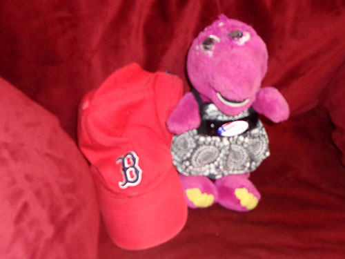 Barney arrives in Beantown